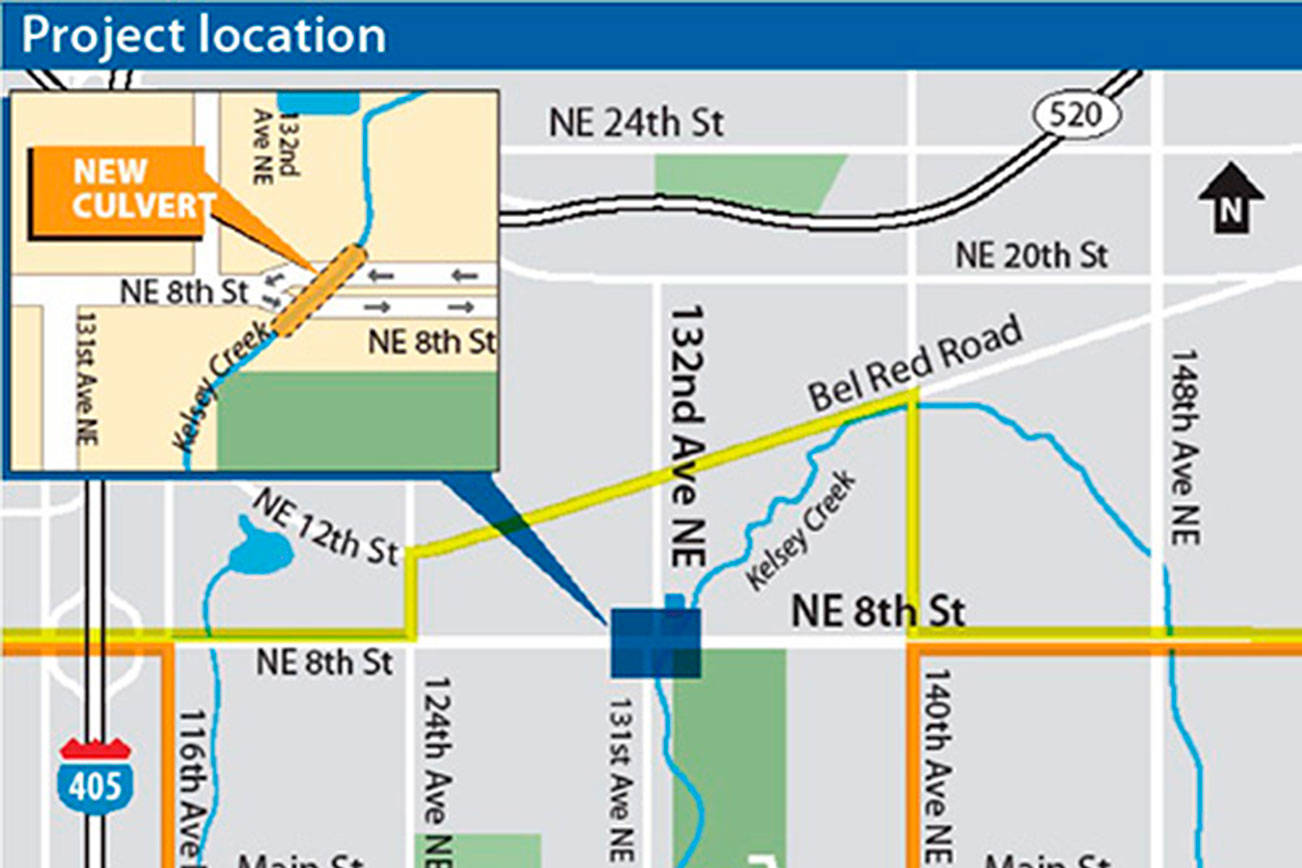 Map of Kelsey Creek Culvert. Courtesy of the city of Bellevue