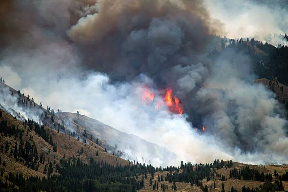 The Carlton Complex wildfire burned in north-central Washington state in 2014. Photo by Jason Kriess/Wikimedia Commons