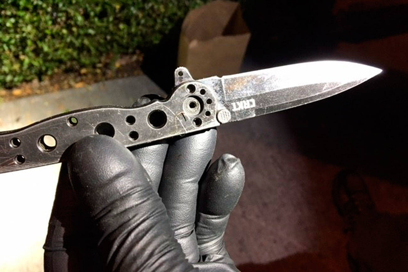 A photo of the knife, recovered from the stabbing scene. Photo courtesy of Bellevue police