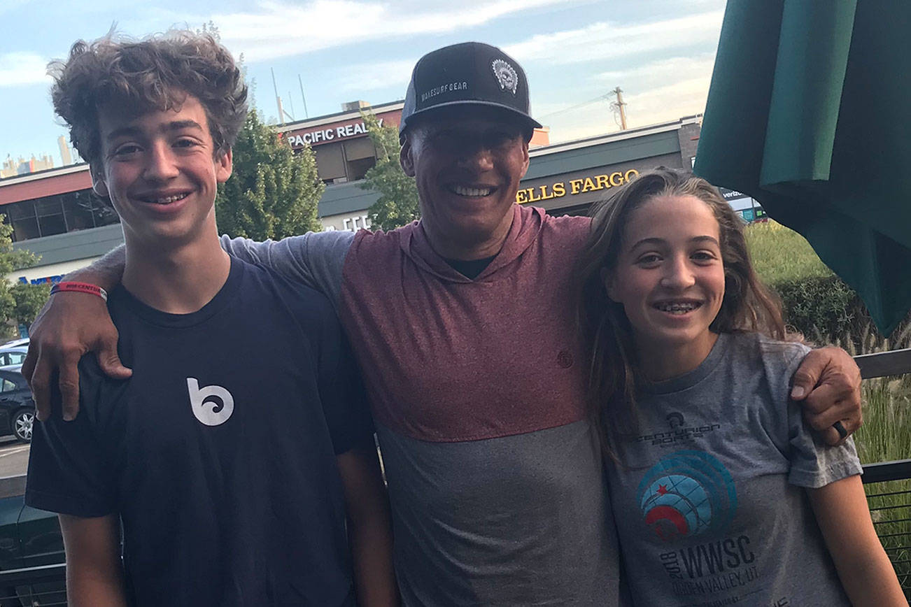 The McKnight family is fully immersed in the world of wake surfing. The trio traveled to Utah in early September for the 2018 Centurion World Wake Surfing Championships. Shaun Scott/staff photo