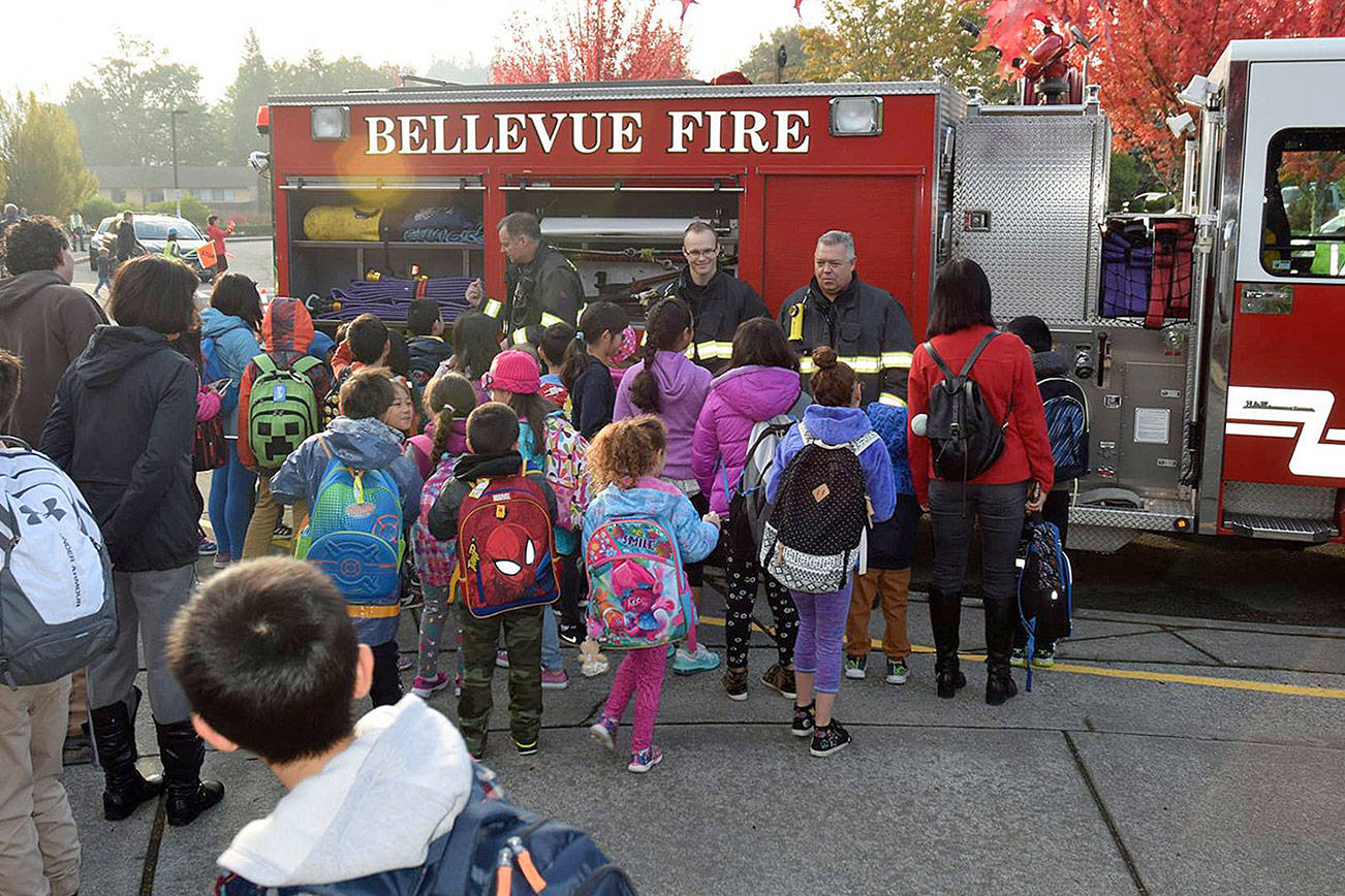 Bellevue schools participate in nationwide Walk to School Day with BFD