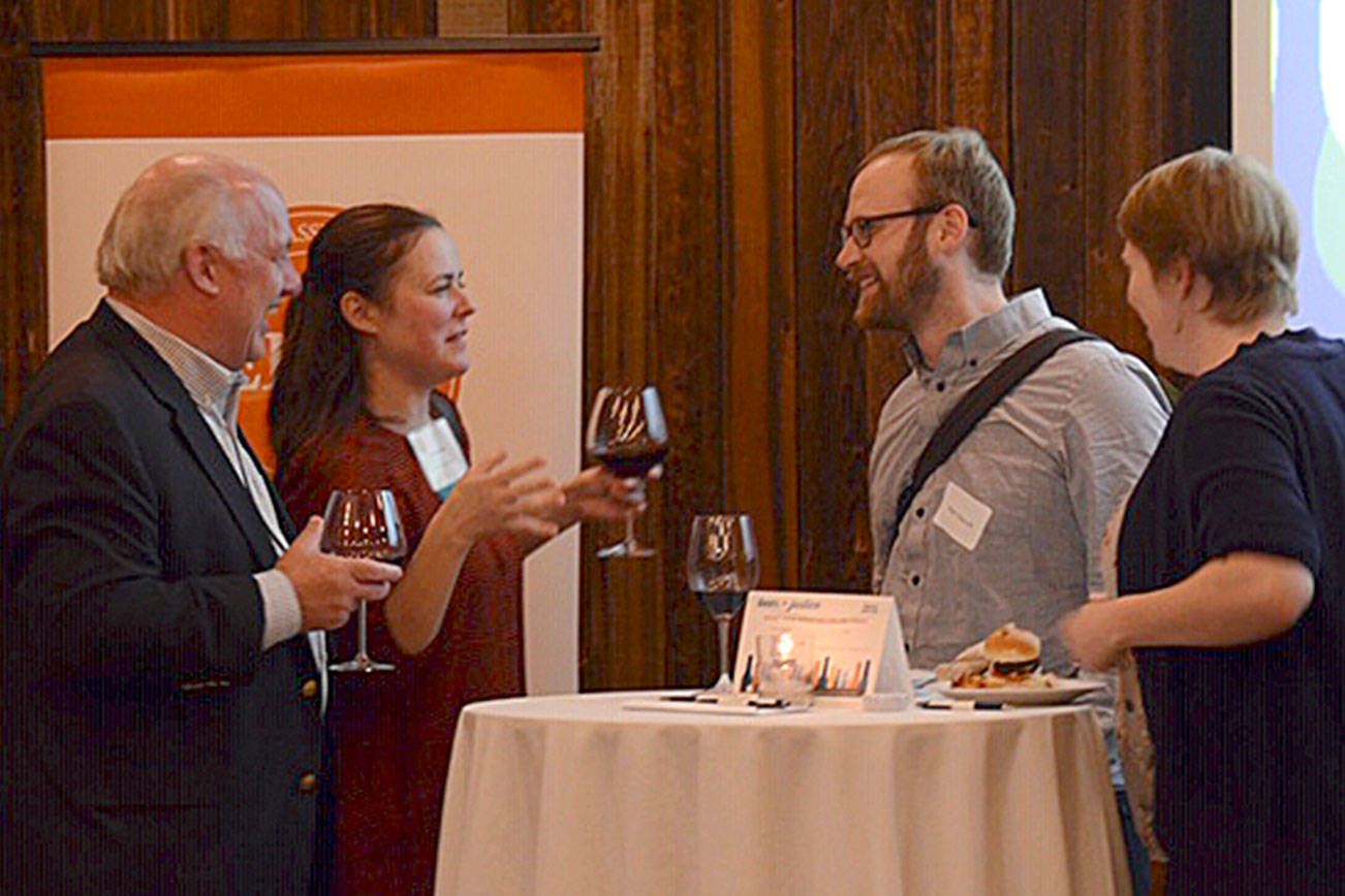 Wine and Justice is a fundraiser that supports civil legal aid for low-income families in East King County. Attendees heard from Microsoft’s Strategic Policy Advisor, David Heiner and ELAP attorneys on Oct. 25. Photo courtesy of ELAP.