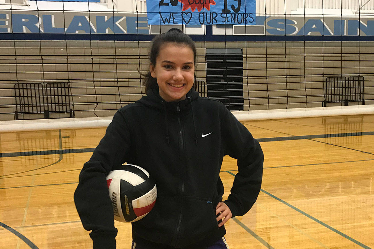 Interlake Saints junior setter Katie Thomas wants to lead her team to the Class 3A state volleyball tournament this November. Shaun Scott/staff photo