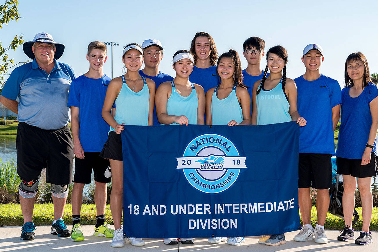 A Bellevue-based 2018 USTA 18U junior tennis team captured eighth place at the USTA Junior Team Tennis 18U National Championships on Nov. 11 at the USTA National Campus in Orlando, Florida.                                The Pacific Northwest 18U intermediate roster consisted of Dylan Bard, Edward Xin, Jonah Eggers, Ben Zhang, Ryan Cho, Kaitlyn Ye, Kylie Choi, Annie Hoang and Daphne Chau. The team was coached by Russ Bucklin and Amelia Kwok.