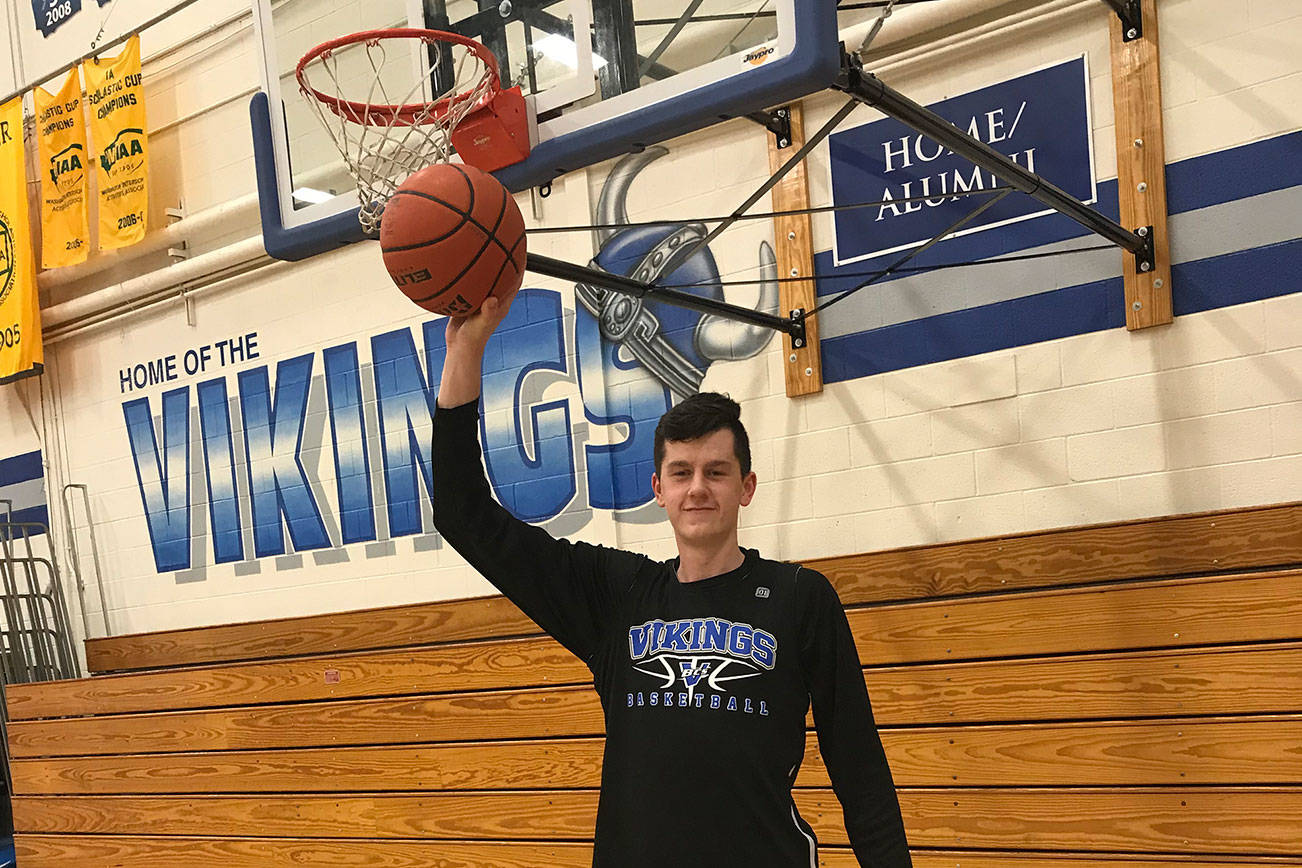 Bellevue Christian Vikings senior Ken West is the leading scorer and rebounder for his basketball team. West, who averages 19 points and seven rebounds per game, is determined to lead his team to the Class 1A state tournament in Yakima this March. Shaun Scott, staff photo