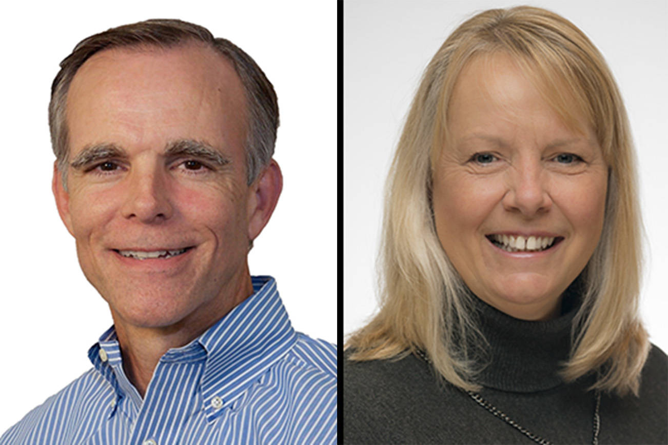 Left, Tony Rummans as BitTitan’s vice president of global sales. Right, Bonnie Geers, MBAKS 1st VP, Quadrant Homes. Courtesy photos