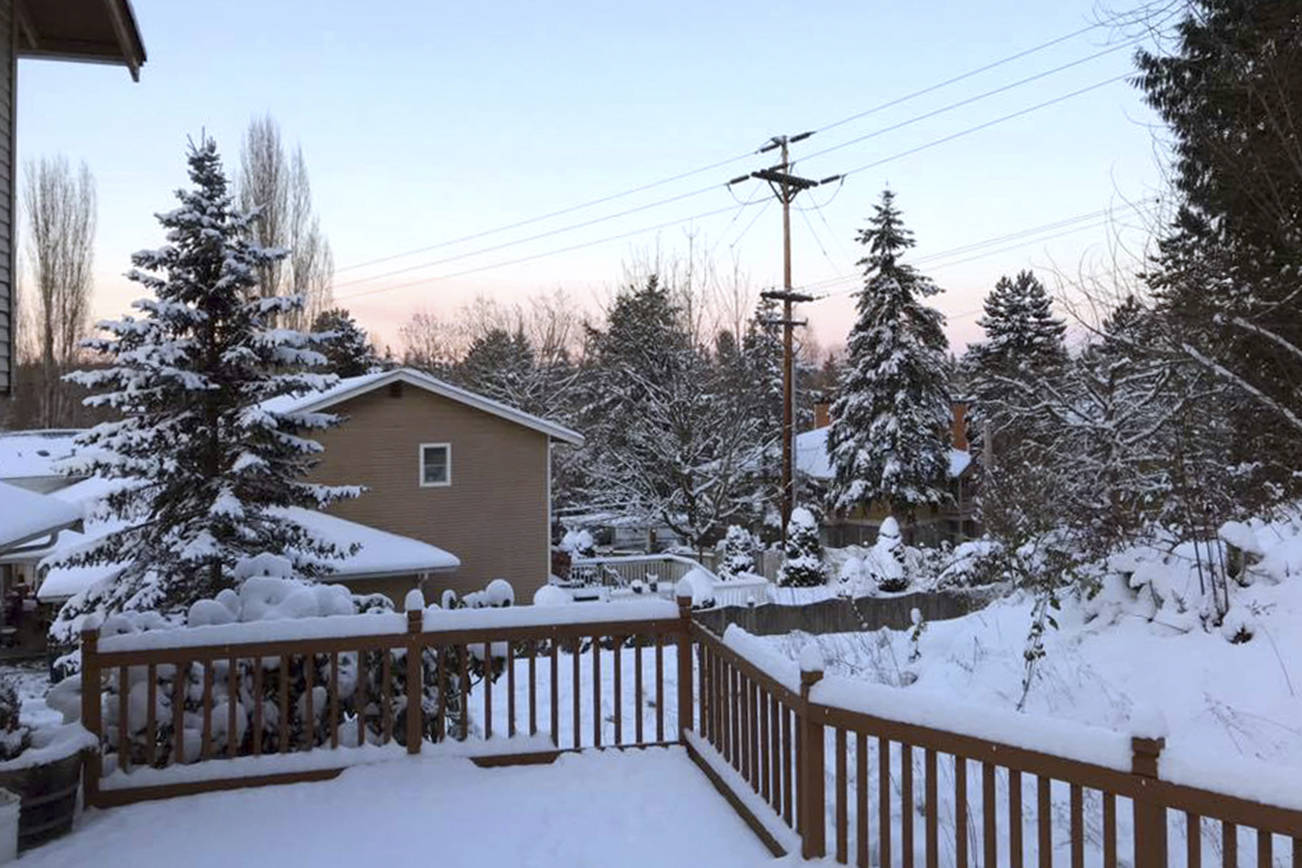Sunset in Bellevue on Monday, Feb. 4, after the region was blanketed in snowfall. Photo courtesy of Brook A. Rose