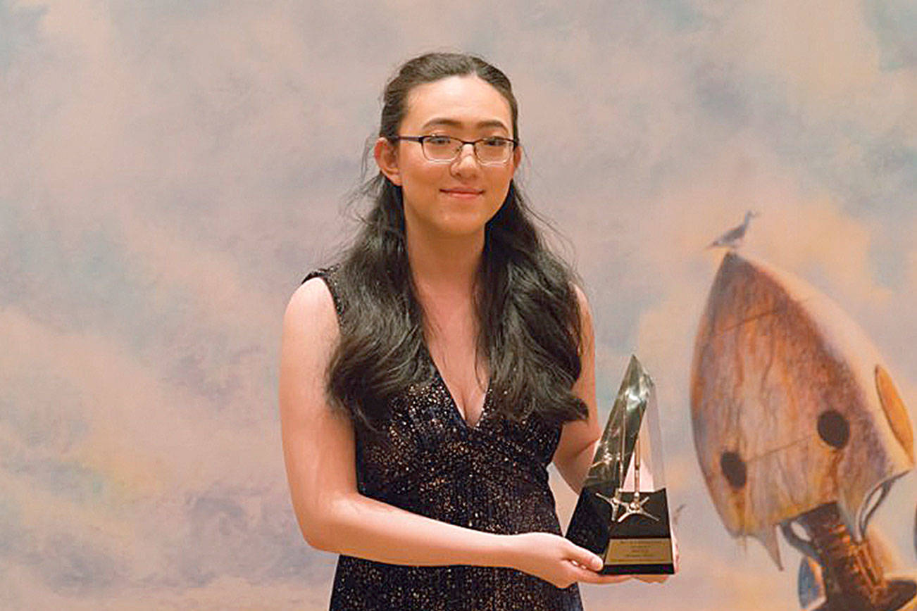 Alice Wang, a sophomore at Bellevue High School received an award on April 5 for winning the worldwide Illustrators of the Future contest. Photo courtesy of Alice Wang
