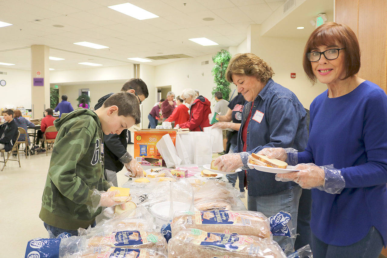 125 sack lunches were to the Safe Parking Program at the Lake Washington Methodist Church, Sophia Way, The Together Center, and to the residents of Camp Unity and Safe Parking at St. Jude’s. Stephanie Quiroz/staff photo