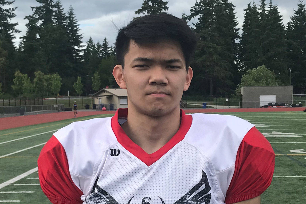 Sammamish Totems head football coach Rylen Akana said middle linebacker Hikaru Aoyagi (pictured) will anchor his team’s defense on the gridiron during the 2019 season. Shaun Scott/staff photo