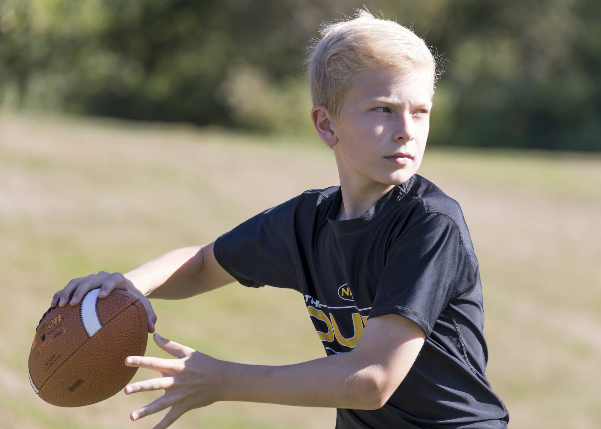 Benjamin Druckman is the quarterback for the Bellevue Wolverines Jr. Football Sophomore team. Courtesy photo