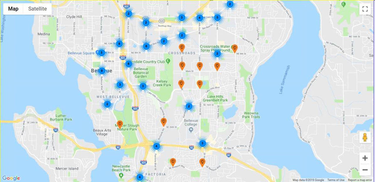 Data collection map. Visual courtesy city of Bellevue