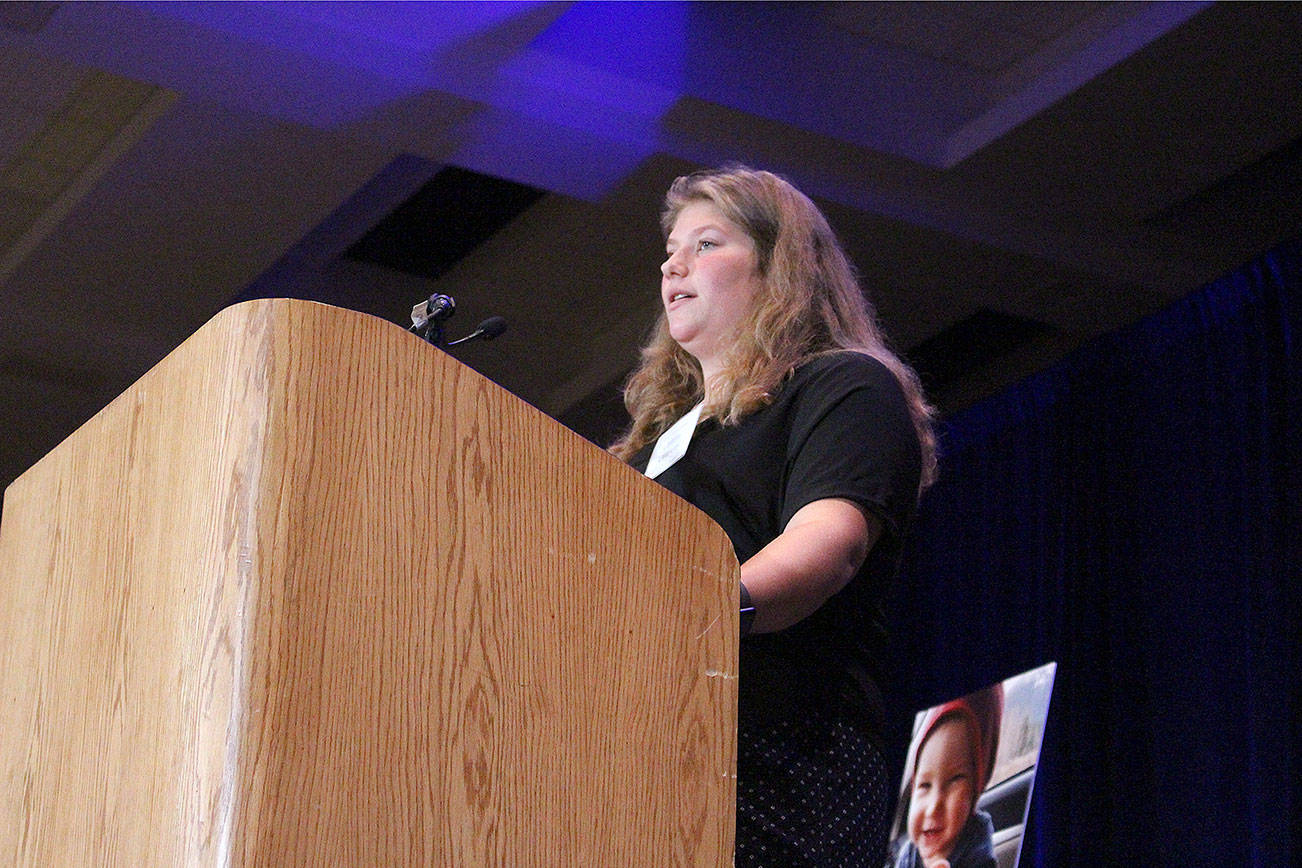 Madison Miller / staff photo                                Caitlin Ottaway was the keynote speaker at Providence Hospice of Seattle’s 20th annual pediatric luncheon on Sept. 19.