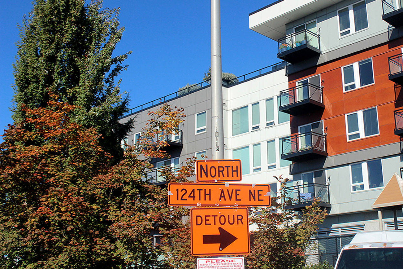 124th Avenue Northeast is one of many Bellevue locations affected by construction. Blake Peterson/staff photo