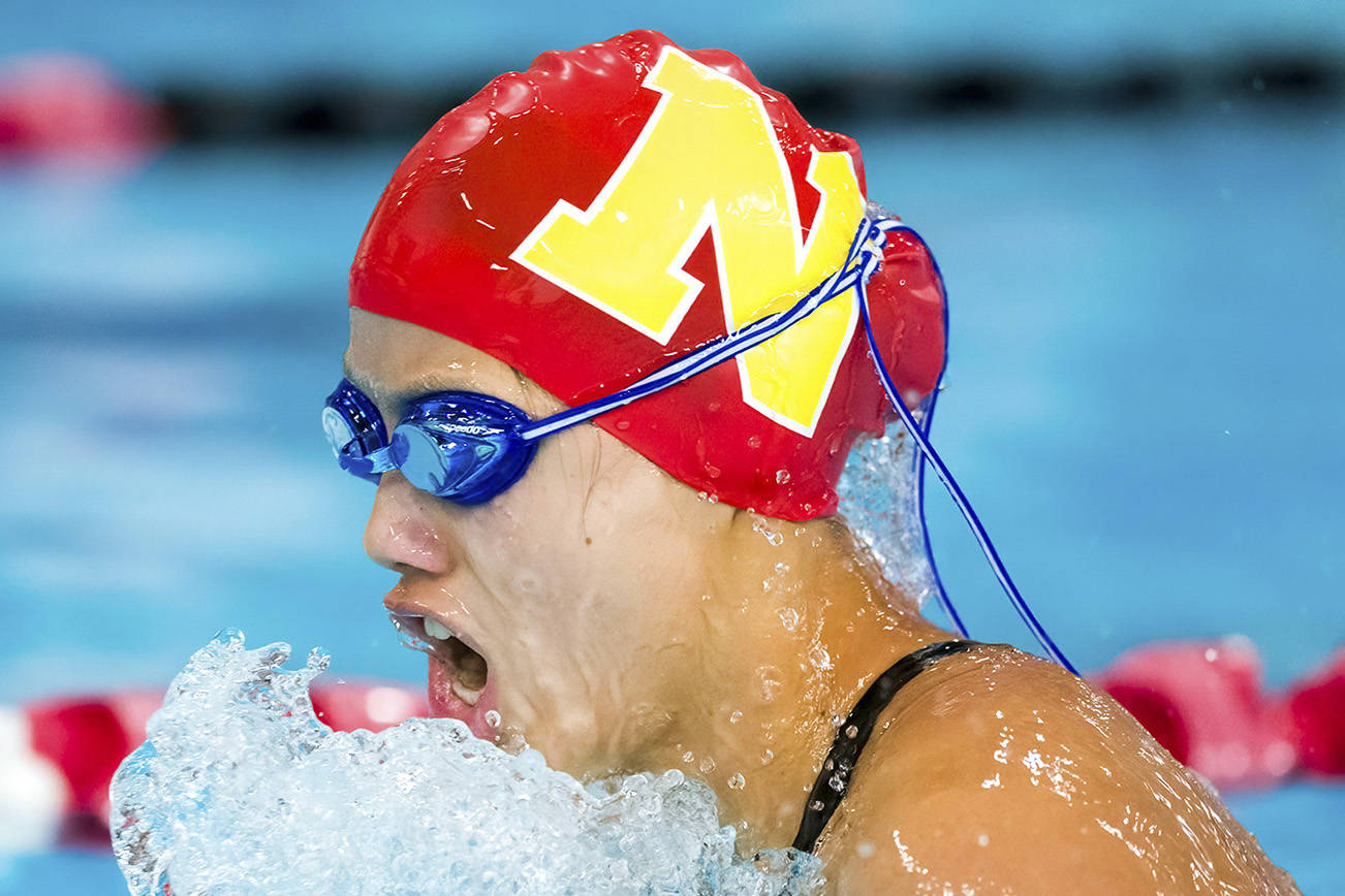 Newport girls swim and dive team caps off perfect regular season with win over Skyline