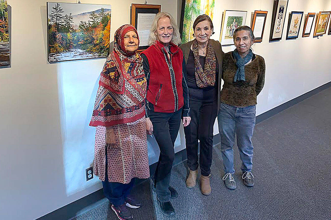 Photo courtesy of Lisa Merrill                                Four Bellevue artists are exhibiting their work in a group show with a fall/winter theme at the South Bellevue Community Center from Nov. 1 through Jan. 2, 2020. From left: Farida Hakim, Lisa Merrill, Dolores Marquez and Laura Grover.