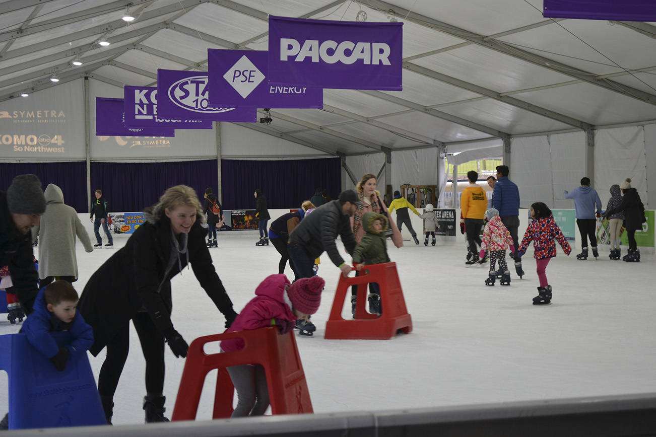 Photo by Claire Albright                                The Bellevue Ice Rink has various events throughout the season, such as stroller skate days, free skate lessons, Husky Skate Day, and Jedi Skate Night. These help switch up the typical skating experience.