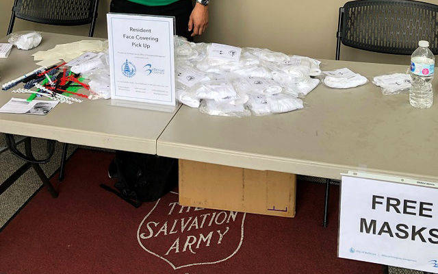 Free masks at the Bellevue Salvation Army. Courtesy photo