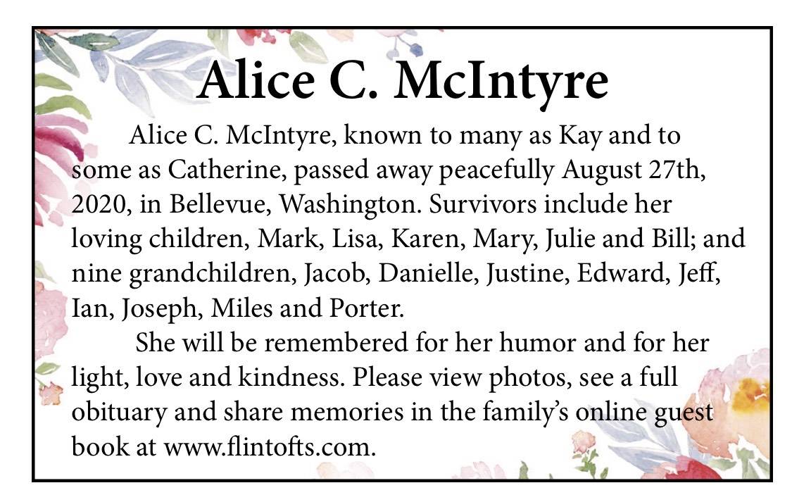 Alice C. McIntyre | Obituary