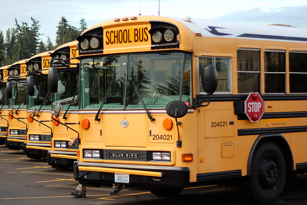 27 BSD school buses will have paddle cameras; violators receive $419 fine. Photo courtesy of Bellevue School District.