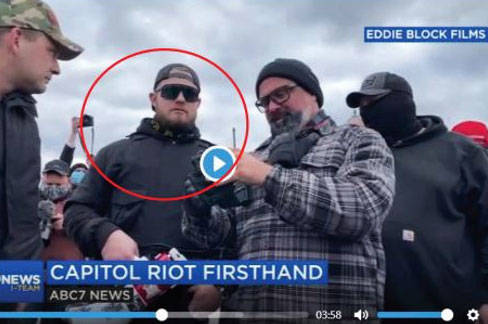 The U.S. Department of Justice released a photo of Ethan Nordean, circled in red, during the Jan. 6 Capitol riots in Washington, D.C. COURTESY PHOTO, U.S. Department of Justice