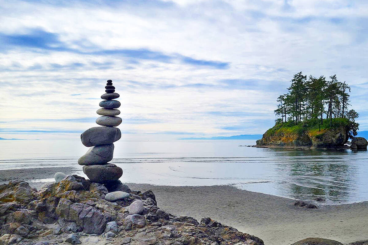 Grand prize winner Jaidyn Backus was drawn to take the photo when she saw the rock stack at Salt Creek. “I loved seeing how they made the rocks balance so flawlessly.”