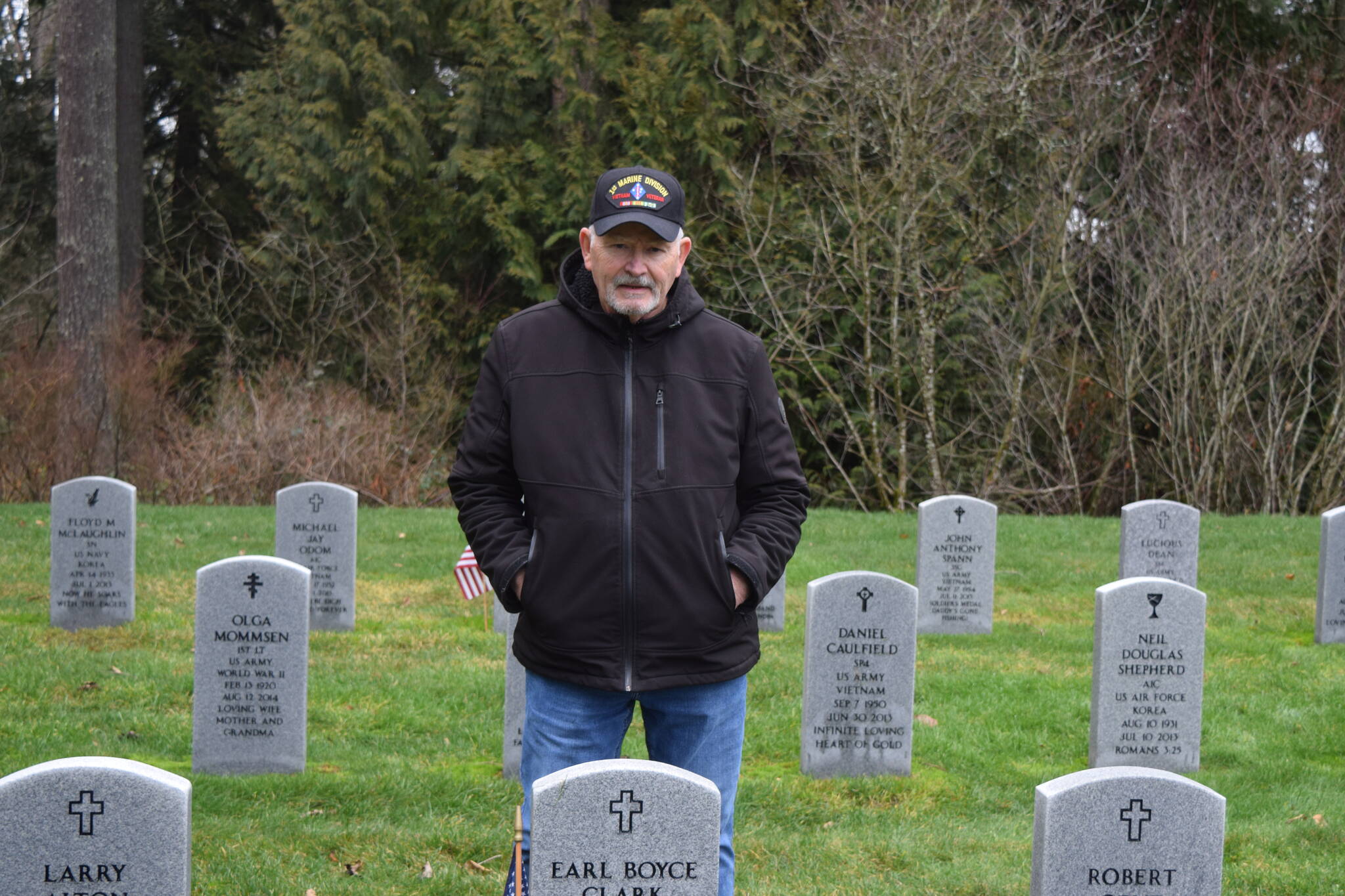 Jim Curtis at the Tahoma National Cemetery. Photo Conor Wilson/Valley Record