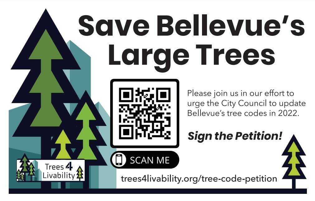 Laeth English placed copies of this poster on bulletin boards at Odle Middle School on March 30. Courtesy of Trees4Livability.