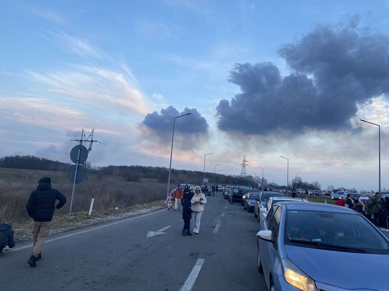 Traffic the family bumped into while trying to reach the Moldovan border. Courtesy of Valeriia Horodnycha.