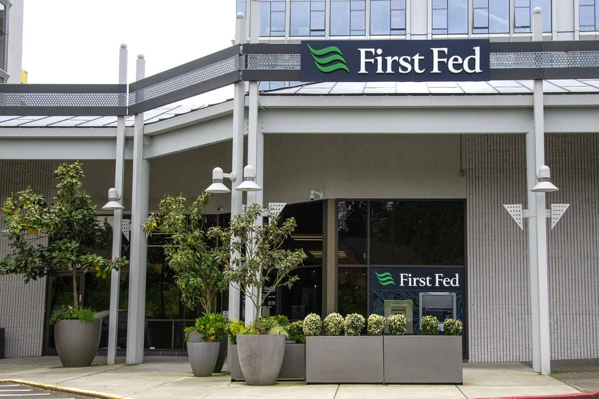 Exterior of the new First Fed Bellevue branch.