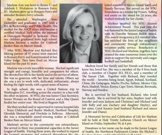 Marlene Wickstrom Fallquist | Obituary