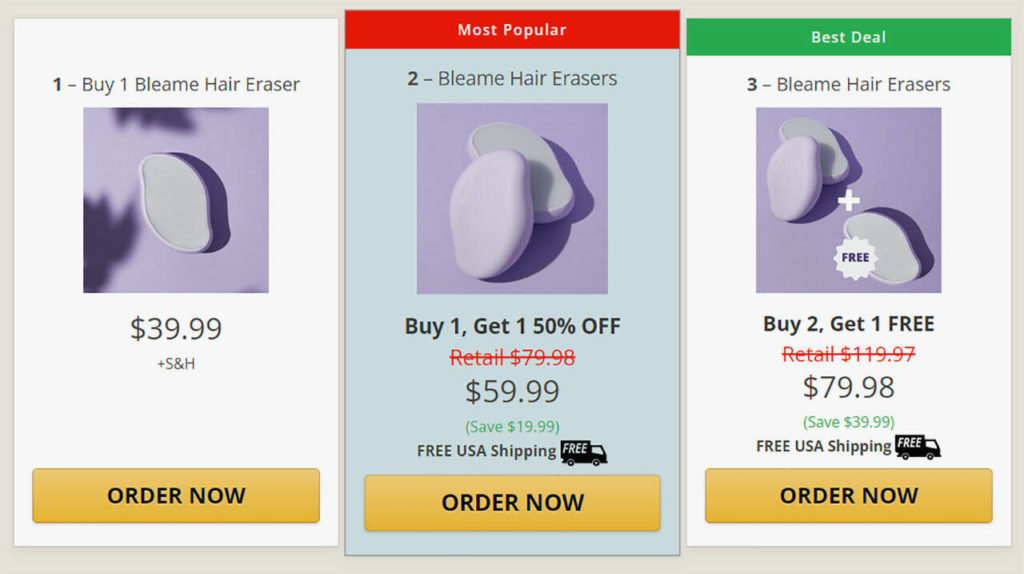 reviews of bleame hair removal