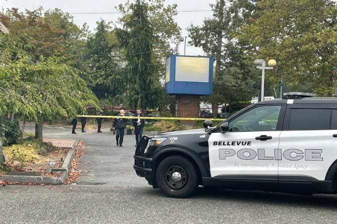 The crime scene after the stabbing near 148th Ave NE and NE 24th St. (Courtesy of Bellevue Police Department)