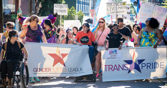 Scene from a past Trans Pride parade in Seattle. File photo courtesy of Gender Justice League