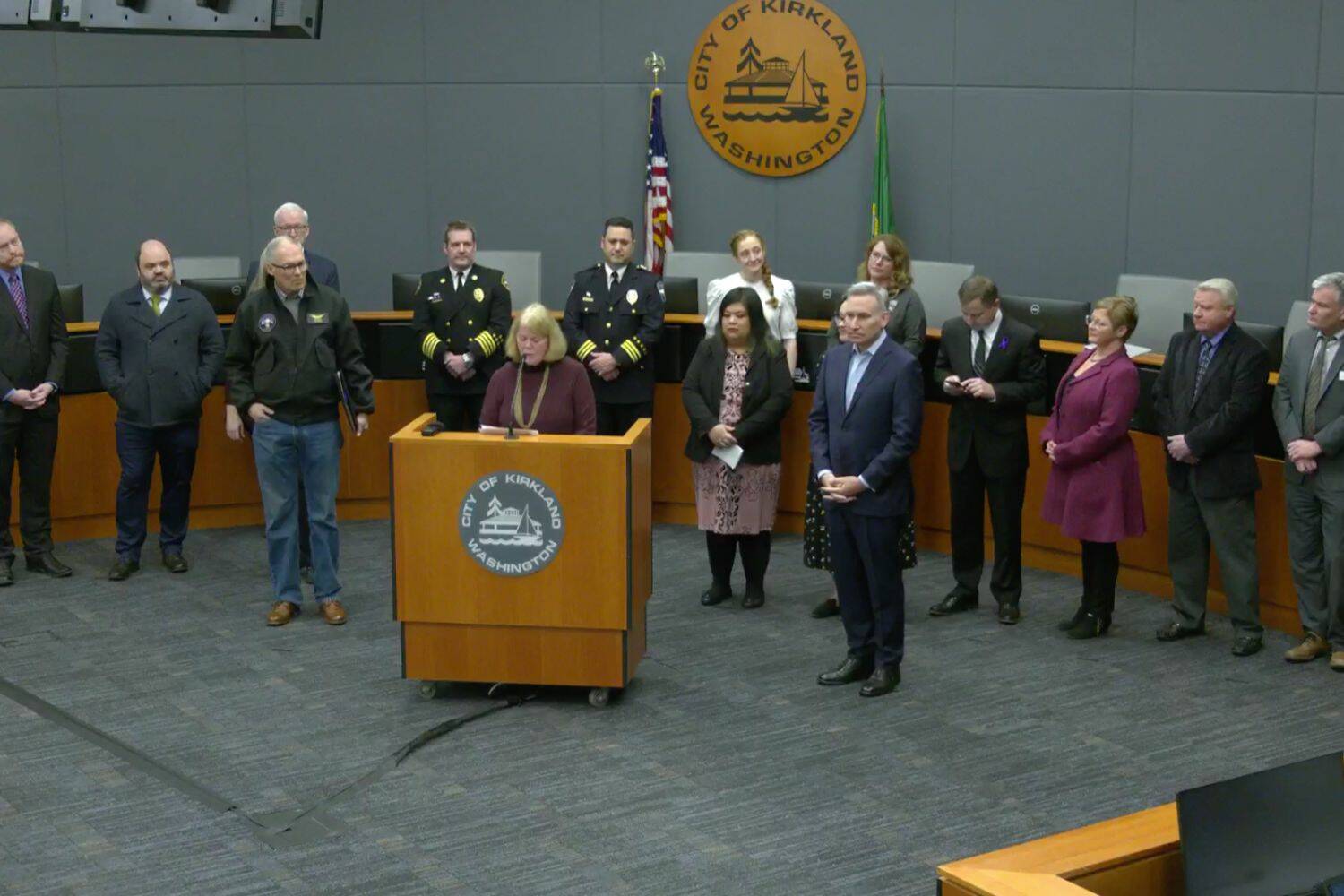 Local, region, and state leaders and advocates celebrate the announcement of Kirkland’s new crisis care center. (Courtesy of City of Kirkland)