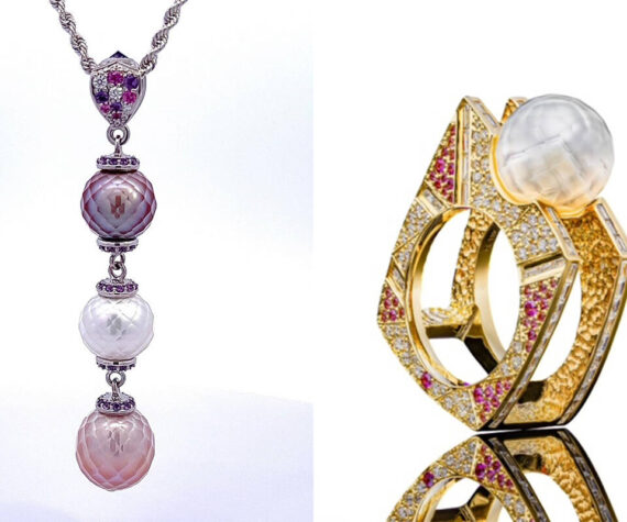Robin Callahan Designs on Bainbridge Island creates custom jewelry from hand faceted pearls. Submitted