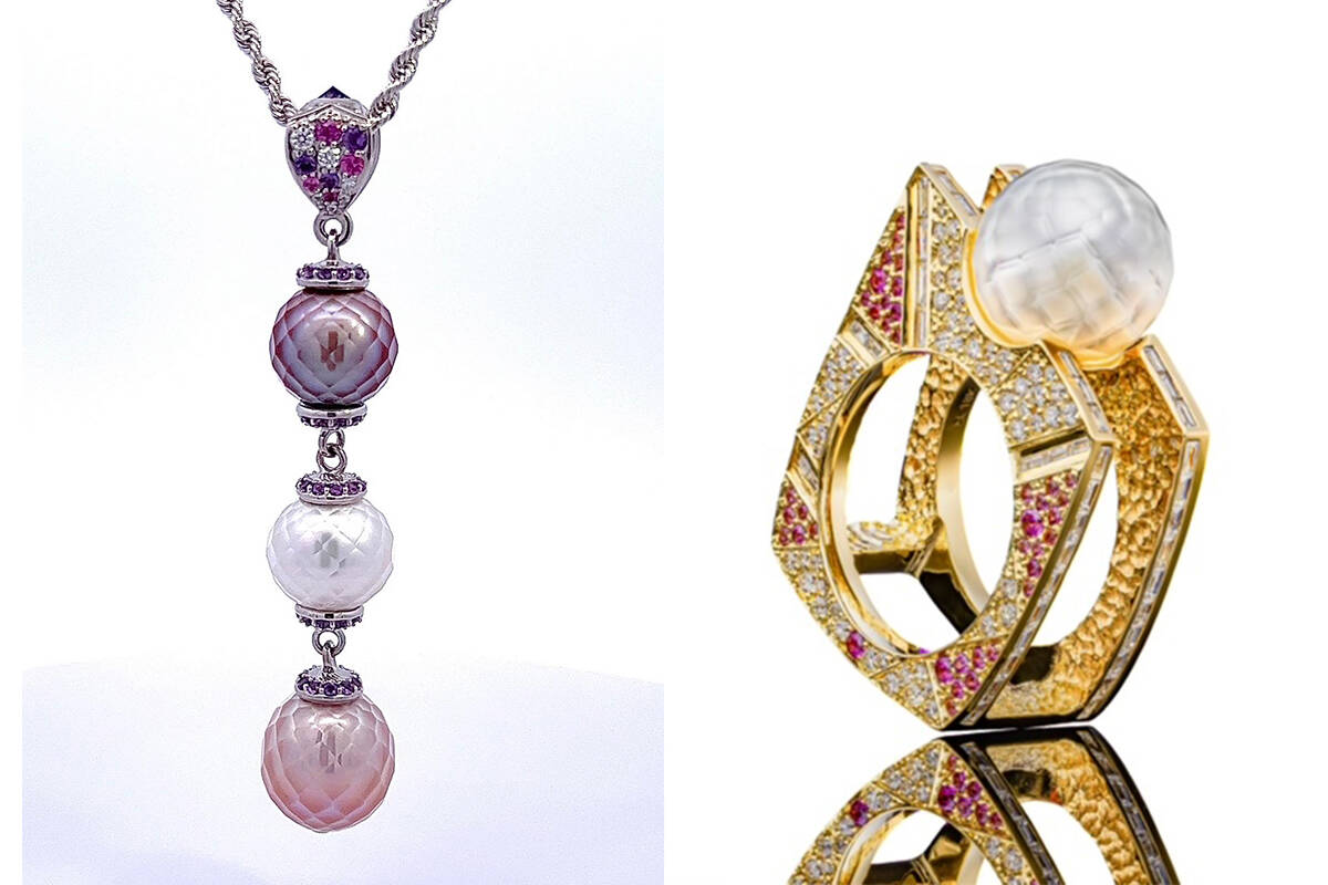 Robin Callahan Designs on Bainbridge Island creates custom jewelry from hand faceted pearls. Submitted