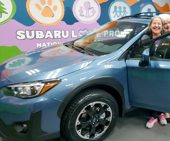 Melissa Bradshaw (left) celebrates her new car purchase with her First Fed banker, Jennifer Barnhart. First Fed photo