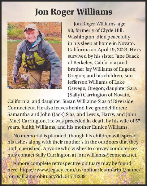 Jon Roger Williams | Obituary