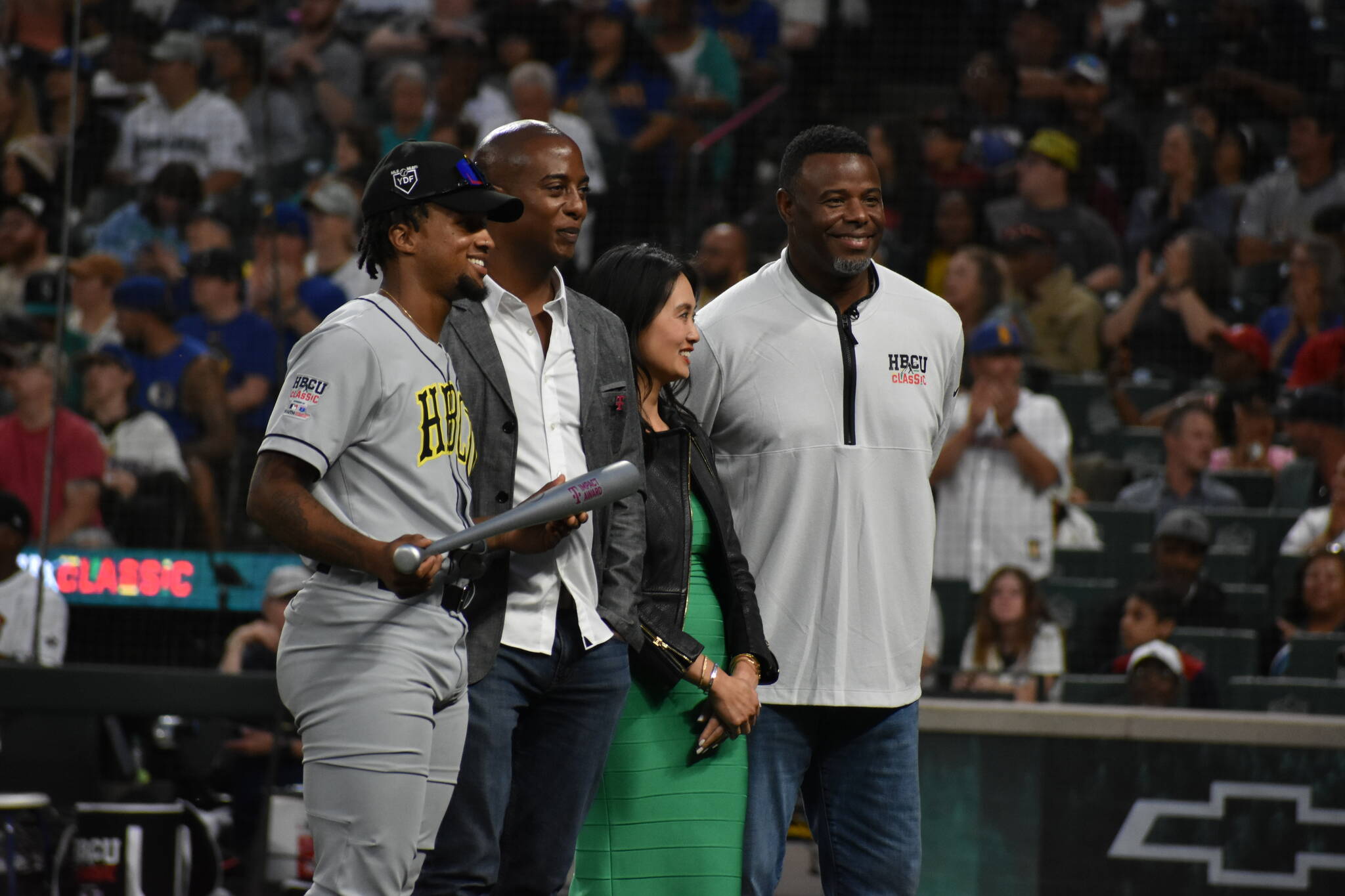 Alcorn State's Kewan Braziel gets awarded with the T-Mobile Impact Award during the game. Ben Ray/ The Mirror