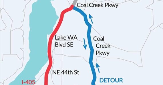 The detour will be used for the weekend of Aug. 18 and the second weekend of September 2023. Image courtesy of Washington State Department of Transportation.