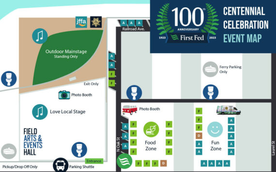 Centennial Celebration Event Map.