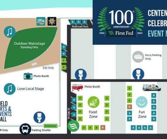 Centennial Celebration Event Map.