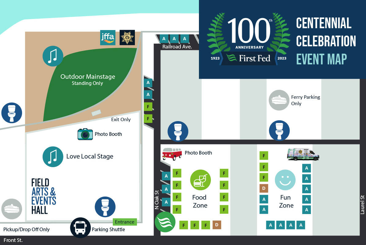 Centennial Celebration Event Map.