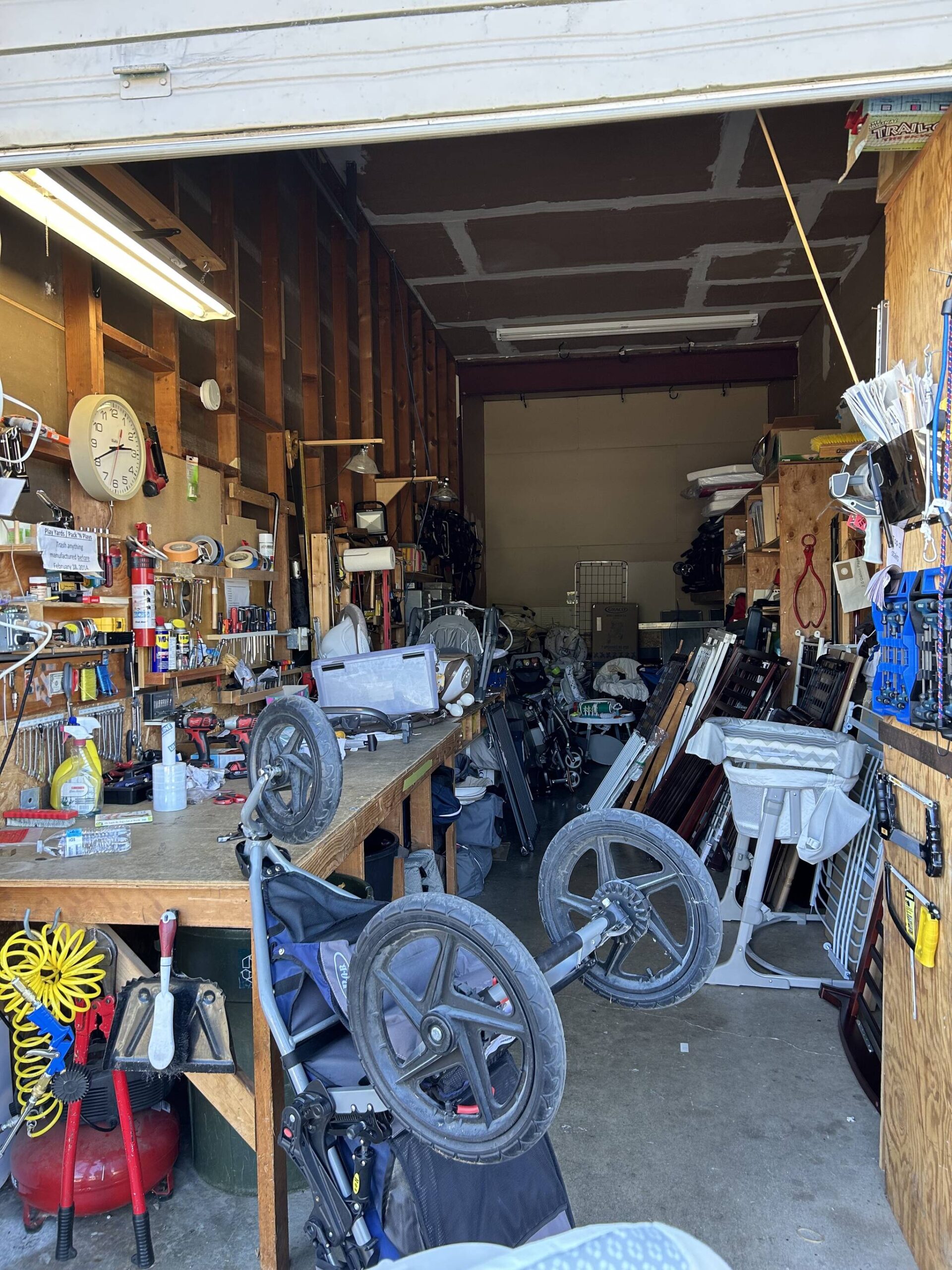 This storage unit is designated to repair hard-good items before they go out to a family. (Photo by Cameron Sires)
