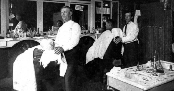 Clear Lake Barber Shop. Photo Courtesy of Skagit County Historical Museum.