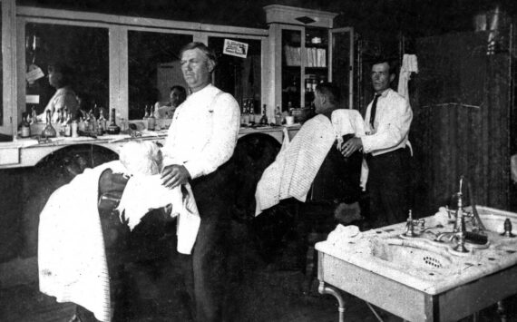 Clear Lake Barber Shop. Photo Courtesy of Skagit County Historical Museum.