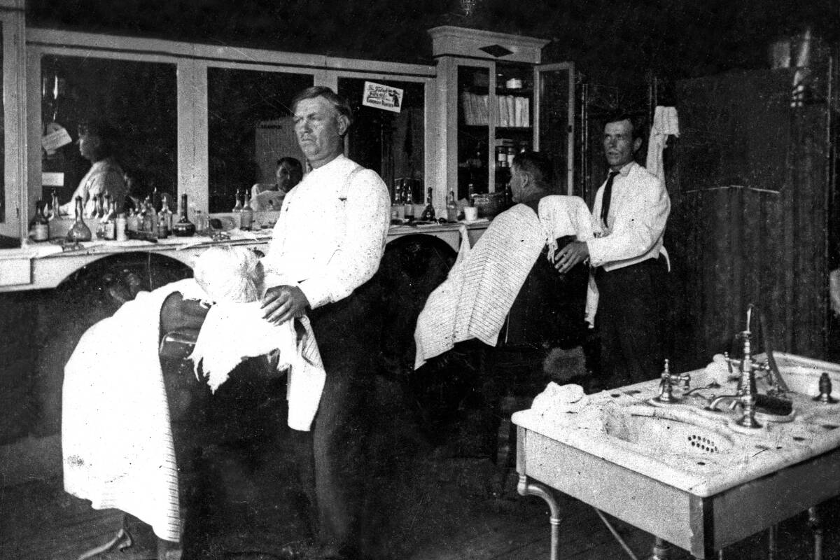 Clear Lake Barber Shop. Photo Courtesy of Skagit County Historical Museum.