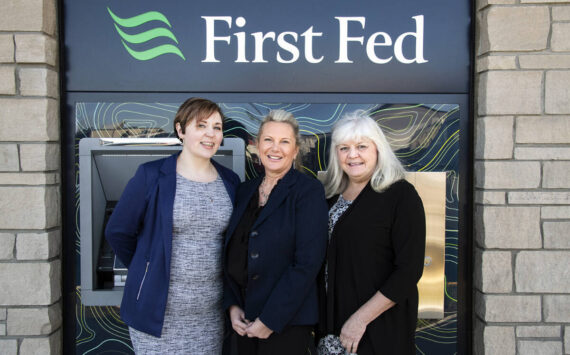 District Branch Manager, Julie Ranson (middle), and the First Fed team at the Fairhaven branch in Bellingham, WA.