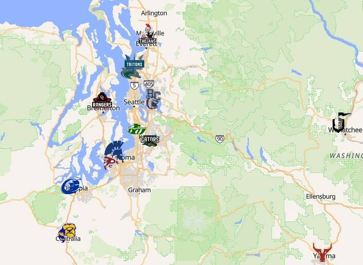 <p>Image taken from NWAC website of their member school map. Courtesy image</p>